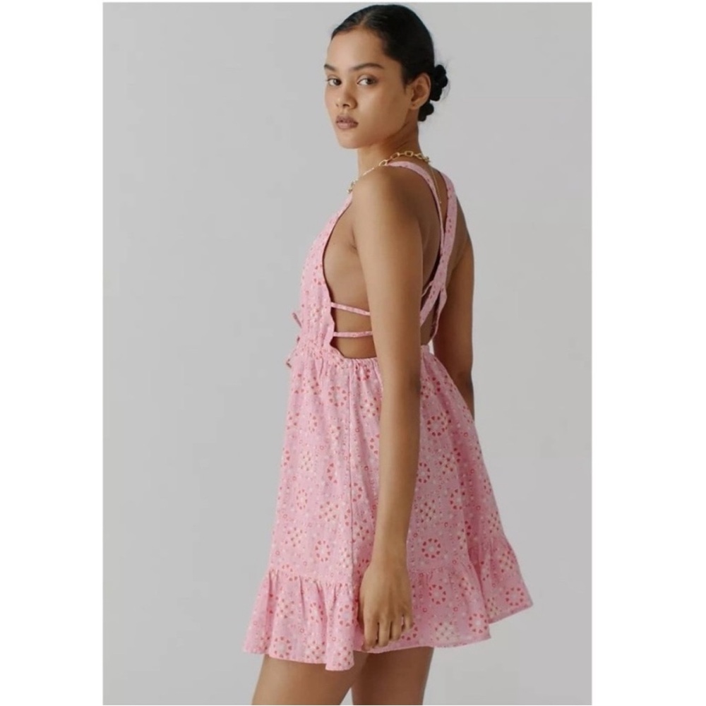 Urban Outfitters Hansel Printed Strappy-Back Mini Dress Size Medium‎ - Picture 2 of 13